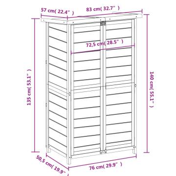 Garden Tool Shed Brown 83x57x140 cm Solid Wood Pine