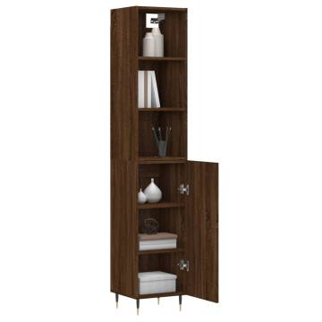 Highboard Brown Oak 34.5x34x180 cm Engineered Wood