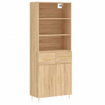 Highboard Sonoma Oak 69.5x34x180 cm Engineered Wood