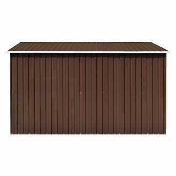 Garden Shed 257x298x178 cm Metal Brown