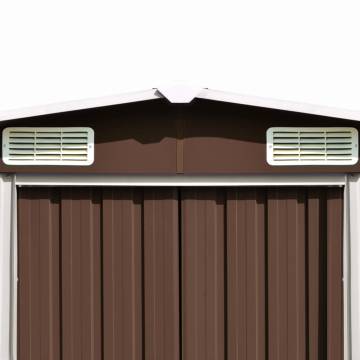 Garden Shed 257x298x178 cm Metal Brown