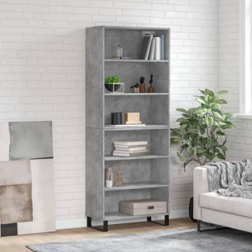 Highboard Concrete Grey 69.5x32.5x180 cm Engineered Wood