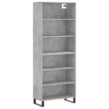 Highboard Concrete Grey 69.5x32.5x180 cm Engineered Wood