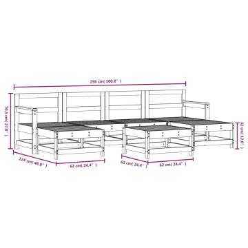 7 Piece Garden Lounge Set Impregnated Wood Pine