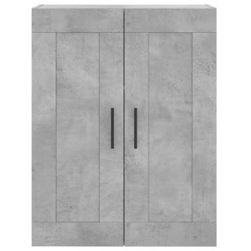 Highboard Concrete Grey 69.5x34x180 cm Engineered Wood