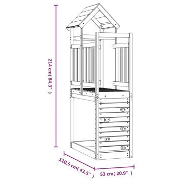 Play Tower with Rockwall 53x110.5x214 cm Solid Wood Douglas