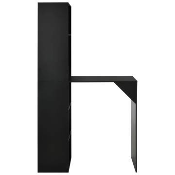 Bar Table with Cabinet Black 115x59x200 cm