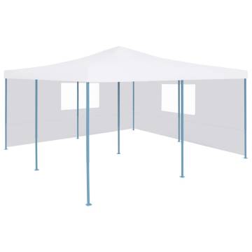 Folding Gazebo with 2 Sidewalls 5x5 m White