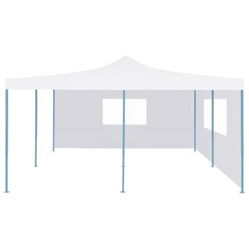 Folding Gazebo with 2 Sidewalls 5x5 m White