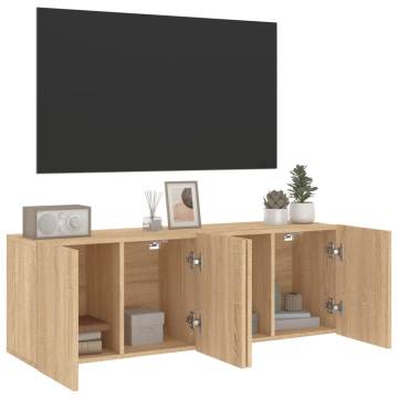 TV Cabinets Wall-mounted 2 pcs Sonoma Oak 60x30x41 cm