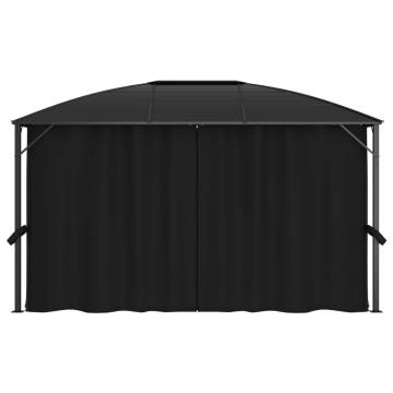 Gazebo with Curtains 400x300x265 cm Anthracite