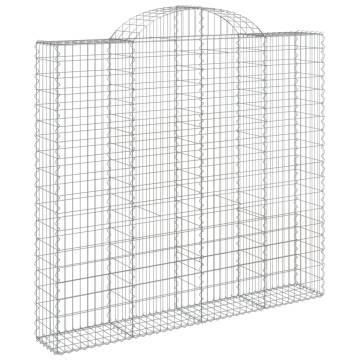 Arched Gabion Baskets 5 pcs 200x50x180/200 cm Galvanised Iron