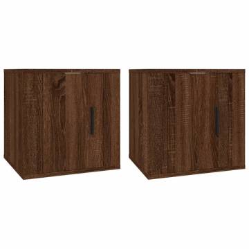 Wall Mounted TV Cabinets 2 pcs Brown Oak 40x34.5x40 cm