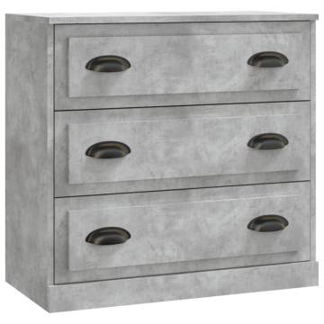 Sideboards 2 pcs Concrete Grey Engineered Wood