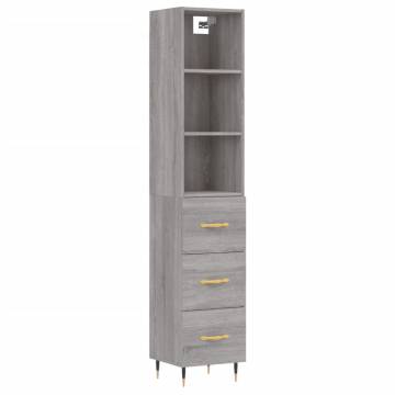 Highboard Grey Sonoma 34.5x34x180 cm Engineered Wood