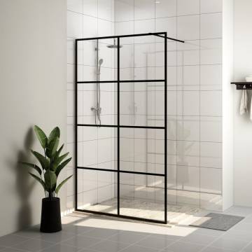 Walk-in Shower Wall with Clear ESG Glass 140x195 cm Black