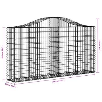 Arched Gabion Baskets 10 pcs 200x30x100/120 cm Galvanised Iron