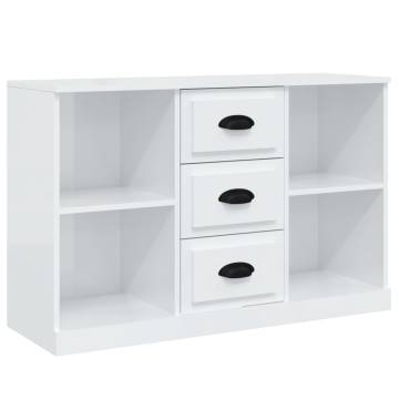 Sideboards 3 pcs High Gloss White Engineered Wood