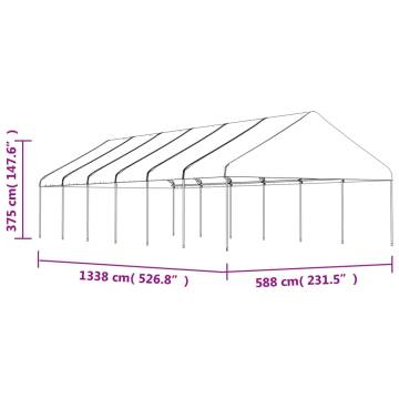 Gazebo with Roof White 13.38x5.88x3.75 m Polyethylene