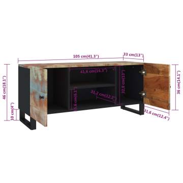 TV Cabinet 105x33x46cm Solid Wood Reclaimed