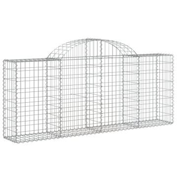 Arched Gabion Baskets 15 pcs 200x30x80/100 cm Galvanised Iron