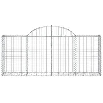 Arched Gabion Baskets 15 pcs 200x30x80/100 cm Galvanised Iron