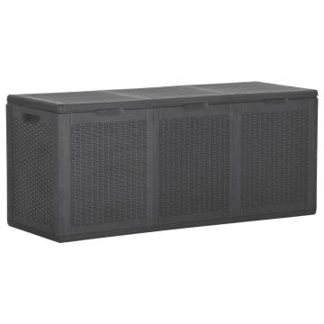 Garden Storage Box 270L Black PP Rattan