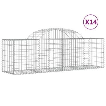 Arched Gabion Baskets 14 pcs 200x50x60/80 cm Galvanised Iron