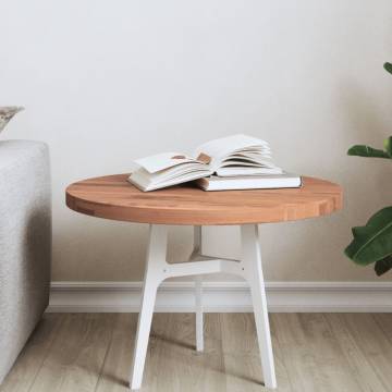 Table Top Ø50x2.5 cm Round Solid Wood Beech