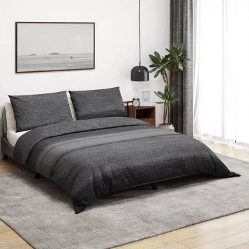 Duvet Cover Set Dark Grey 200x200 cm Cotton