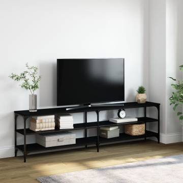 TV Cabinet Black 180x30x50 cm Engineered Wood and Metal