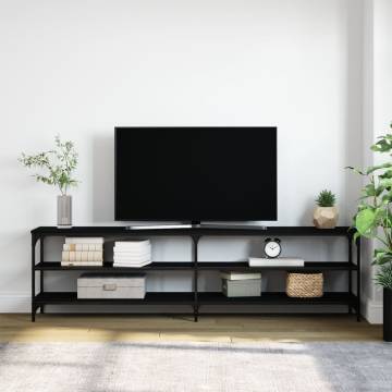 TV Cabinet Black 180x30x50 cm Engineered Wood and Metal