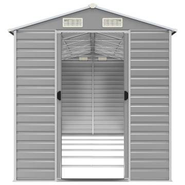 Garden Shed Light Grey 191x555x198 cm Galvanised Steel