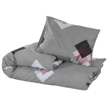 Duvet Cover Set Grey 140x200 cm Cotton