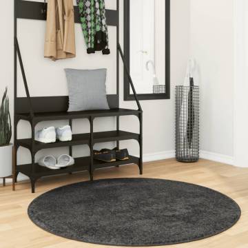 Shaggy Rug High Pile Modern Anthracite Ø 120 cm