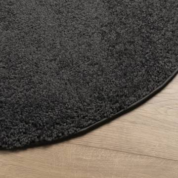 Shaggy Rug High Pile Modern Anthracite Ø 200 cm