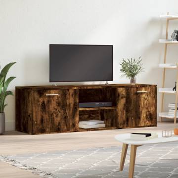 TV Cabinet Smoked Oak 120x34x37 cm Engineered Wood