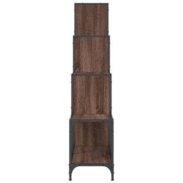 Bookcase Brown Oak 122x30x132 cm Engineered Wood and Metal