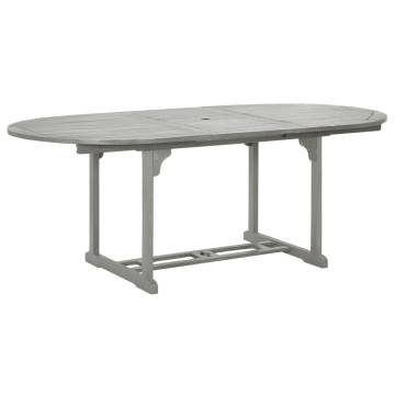 Garden Table Grey 200x100x75 cm Solid Acacia Wood