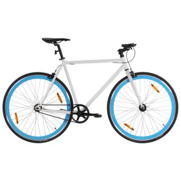 Fixed Gear Bike White and Blue 700c 51 cm