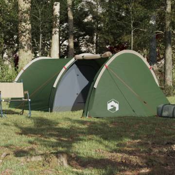 Camping Tent 4-Person Green Waterproof