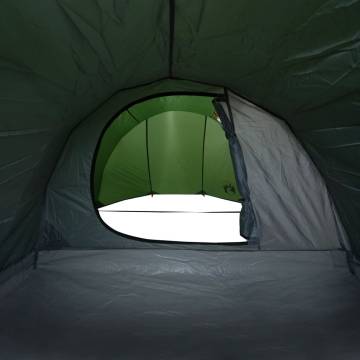 Camping Tent 4-Person Green Waterproof