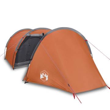 Camping Tent 4-Person Grey and Orange Waterproof