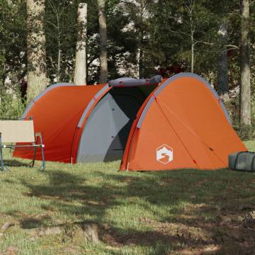 Camping Tent 4-Person Grey and Orange Waterproof