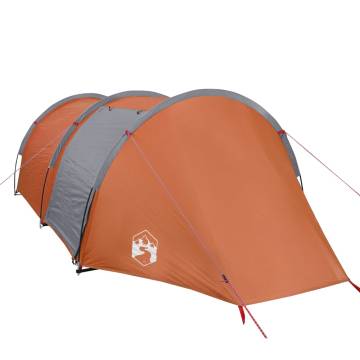 Camping Tent 4-Person Grey and Orange Waterproof