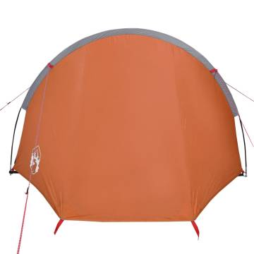 Camping Tent 4-Person Grey and Orange Waterproof