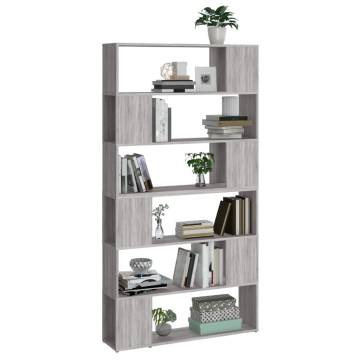 Book Cabinet/Room Divider Grey Sonoma 100x24x188 cm