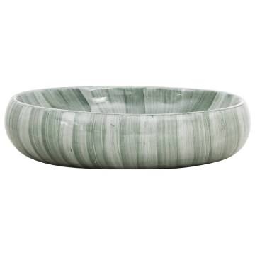 Countertop Basin Green Oval 59x40x15 cm Ceramic