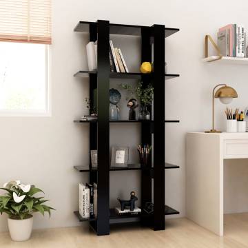 Book Cabinet/Room Divider Black 80x30x160 cm Engineered Wood