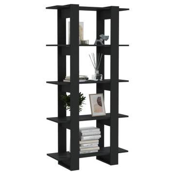 Book Cabinet/Room Divider Black 80x30x160 cm Engineered Wood